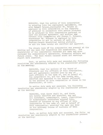 Lot #420 Steve McQueen Signed Document - Image 3