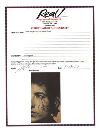 Lot #285 Bob Dylan Signed Photograph - Image 3