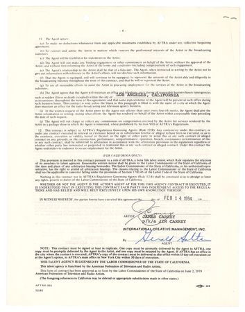 Lot #434 Jim Carrey Signed Document - Image 2