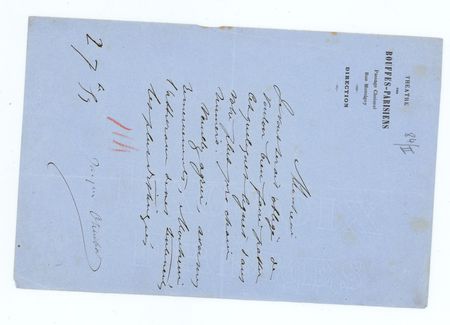 Lot #309 Jacques Offenbach Signed Letter - Image 1