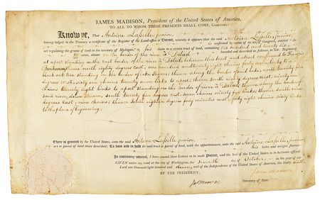 Lot #8028 James Madison and James Monroe