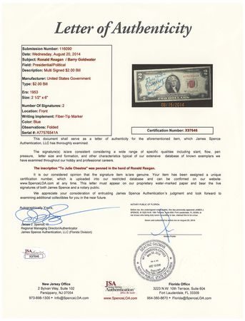 Lot #8252 Ronald Reagan and Barry Goldwater - Image 2