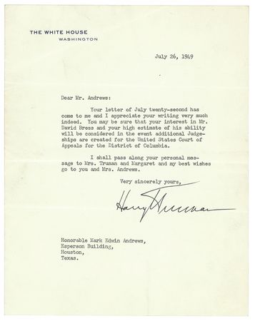 Lot #8172 Harry S. Truman - Image 1