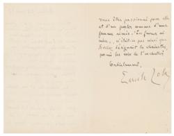 Lot #471 Emile Zola Handwritten Letter Signed - Image 2