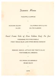Lot #122 John F. Kennedy Florida Dinner Menu Menu - Image 2