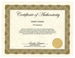 Lot #714 Harry Chapin Date Book - Image 7