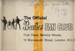 Lot #616 Beatles: Fabulous Beatles display with a multi-signed 1963 fan club promo card and a Lennon signature from St. Moritz, where he composed 'Norwegian Wood' - Image 4