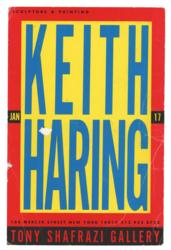 Lot #368 Keith Haring and Andy Warhol: Unique piece from two important artists—Shafrazi Gallery exhibition announcement signed by Haring and Warhol - Image 2