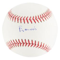 Lot #193 Pope Francis: Rare baseball autographed by Pope Francis, with photographic evidence of the pontiff's signing! - Image 1