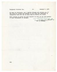 Lot #507 W. C. Fields Signed Document - Image 2