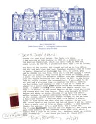 Lot #438 Ray Bradbury: Bradbury on he and Orson Welles not receiving film credits for King of Kings - Image 1