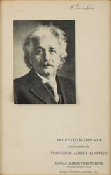 Lot #185 Albert Einstein: Welcoming a genius to America?signed program honoring Einstein's arrival in New Jersey - Image 2