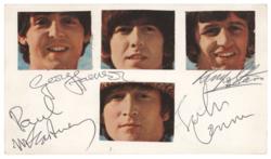 Lot #614 Beatles: Scarce set of Beatles autographs from 1966, obtained in Germany just prior to the first Revolver recording session - Image 1