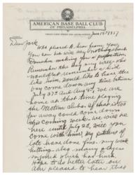 Lot #568 Connie Mack Handwritten Letter Signed - Image 1
