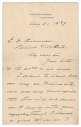 Lot #74 Grover Cleveland Handwritten Letter Signed - Image 1