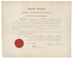 Lot #150 Theodore Roosevelt Signed Document - Image 1