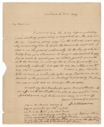 Lot #6 James Monroe Handwritten Letter Signed