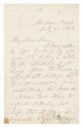 Lot #19 Franklin Pierce Handwritten Letter Signed - Image 1