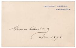 Lot #28 Grover Cleveland White House Card