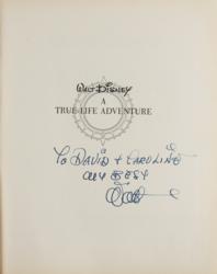 Lot #401 Walt Disney: Signed book presented by Walt Disney to a Chicago movie theater executive - Image 2