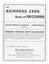 Lot #143 Ronald Reagan Hair Sample - Image 3