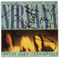 Lot #651 Nirvana: Iconic ?Smells Like Teen Spirit? CD maxi-single, fully signed by Cobain, Grohl, and Novoselic - Image 1