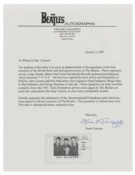 Lot #609 Beatles: Sought-after large format Parlophone promo card from 1963, autographed by all four Beatles - Image 3
