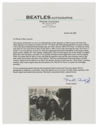 Lot #619 Beatles: John Lennon and Yoko Ono: Rare photo of the Lennons during their 'Bed in for Peace' protests, signed by John while he was still with The Beatles - Image 2