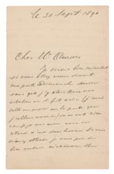 Lot #378 Theo Van Gogh: Two months after Van Goghâ€™s death, his devoted brother Theo writes to the first journalist to praise Vincentâ€™s talent - Image 1