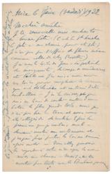 Lot #370 Henri Matisse: Content rich letter from Matisse on painting and family, highlighted by the presence of two original sketches - Image 1