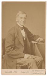 Lot #416 Ralph Waldo Emerson: Magnificent 1876 Elliott & Fry portrait of 