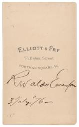 Lot #416 Ralph Waldo Emerson: Magnificent 1876 Elliott & Fry portrait of 
