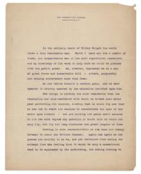 Lot #178 Alexander Graham Bell: The inventor of the telephone pays tribute to the inventor of flight, Wilbur Wright: “Few things in history are more remarkable than the resolution and self restraint with which he worked year after year perfecting his machine” - Image 1