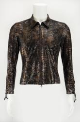Lot #696 Prince's Personally-Worn Jam of the Year World Tour Snakeskin Shirt: Prince?s personally-owned and -worn snakeskin pattern collared shirt from the Jam of the Year World Tour - Image 1