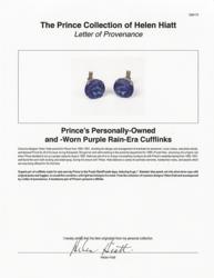 Lot #697 Prince's Personally-Owned and -Worn Purple Rain-Era Cufflinks: Prince's personally-worn Purple Rain-era blue jewel cufflinks - Image 2