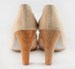 Lot #693 Prince's Custom-Made Tan High-Heeled Boots Worn in 1998 Mel B Interview: Custom-made tan high-heeled boots worn by Prince, reinforced to support his on-stage splits and worn in the 1998 Mel B interview - Image 4