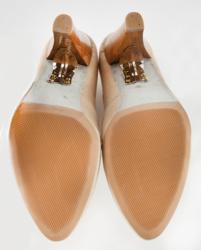 Lot #693 Prince's Custom-Made Tan High-Heeled Boots Worn in 1998 Mel B Interview: Custom-made tan high-heeled boots worn by Prince, reinforced to support his on-stage splits and worn in the 1998 Mel B interview - Image 6