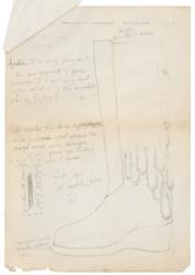 Lot #694 Prince's Custom-Made 'New Power Generation' Boots with Designs and Correspondence: Prince's wild custom-made 