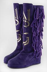 Lot #694 Prince's Custom-Made 'New Power Generation' Boots with Designs and Correspondence: Prince's wild custom-made 