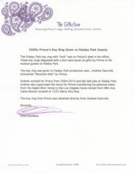 Lot #906 Prince's Paisley Park Keyring Keyring - Image 4