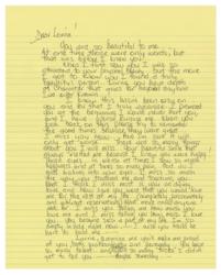 Lot #607 Kenny Rogers: Handwritten love letter from Kenny Rogers to Lorrie Morgan: 