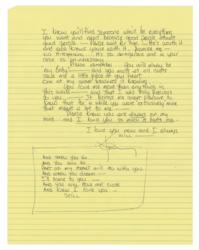 Lot #607 Kenny Rogers: Handwritten love letter from Kenny Rogers to Lorrie Morgan: 
