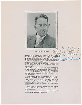 Lot #9136 Connie Mack, Tom Yawkey, and Eddie Collins - Image 2
