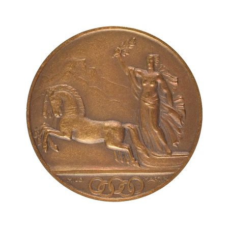 Lot #9208  St. Moritz 1928 Winter Olympics Bronze Participation Medal - Image 1