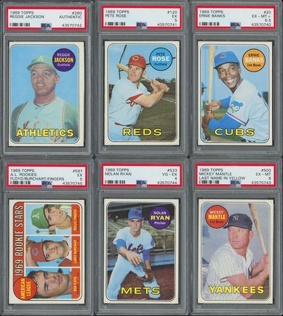 Lot #1110  1969 Topps Complete Set of (664) Cards with (6) PSA Graded - Image 1