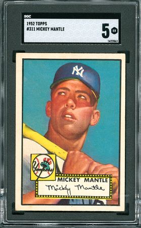 Lot #9039  1952 Topps #311 Mickey Mantle - SGC EX 5 - Image 1