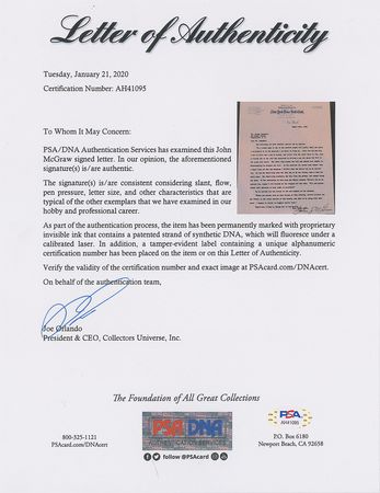 Lot #9139 John McGraw - Image 2