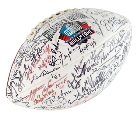 Lot #9172  NFL Hall of Famers Signed Football - Image 1
