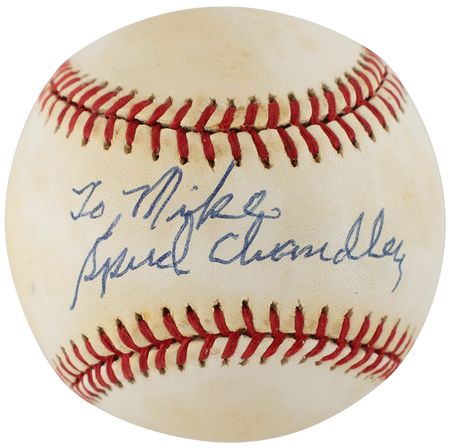 Lot #9274  NY Yankees Old-Timers: Chandler, Chapman, and Crosetti - Image 2