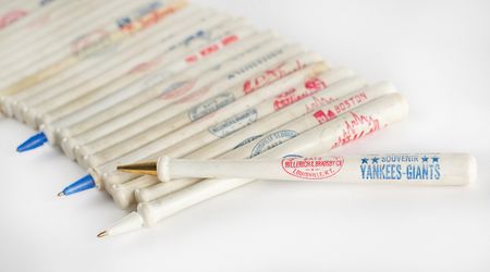 Lot #9124  Unique Collection of (30) Souvenir Baseball Bats and Bat Pens Including 1961, 1963, 1976 World Series - Image 2